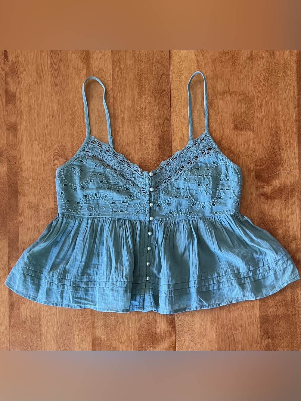American Eagle Pearl Button Babydoll Tank Top